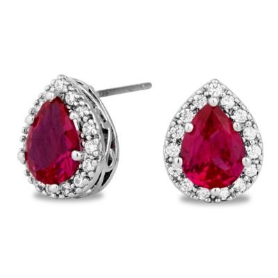 Cubic zirconia pave surround stud earring